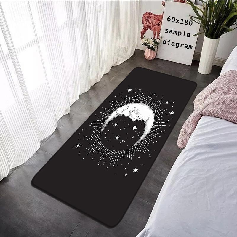 Celestial Moon Phase Carpet Mat Rug - Sun Star Pattern Home Decoration for Bedroom Living Room Decor Carpets for Living Room