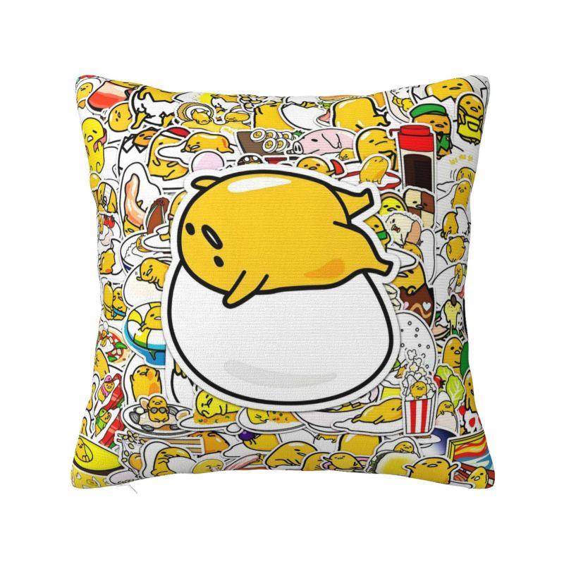 Aangepaste Anime Gudetama Cartoon Kussenhoes 40x40cm Zacht Luxe Sierkussen Woonkamer Decoratie