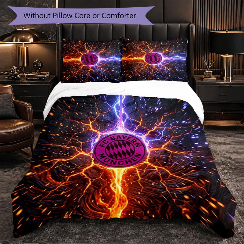 Set Biancheria da Letto Bayern Monaco Modello 3 Pezzi Morbida Copripiumino in Microfibra con Federe per Camera da Letto