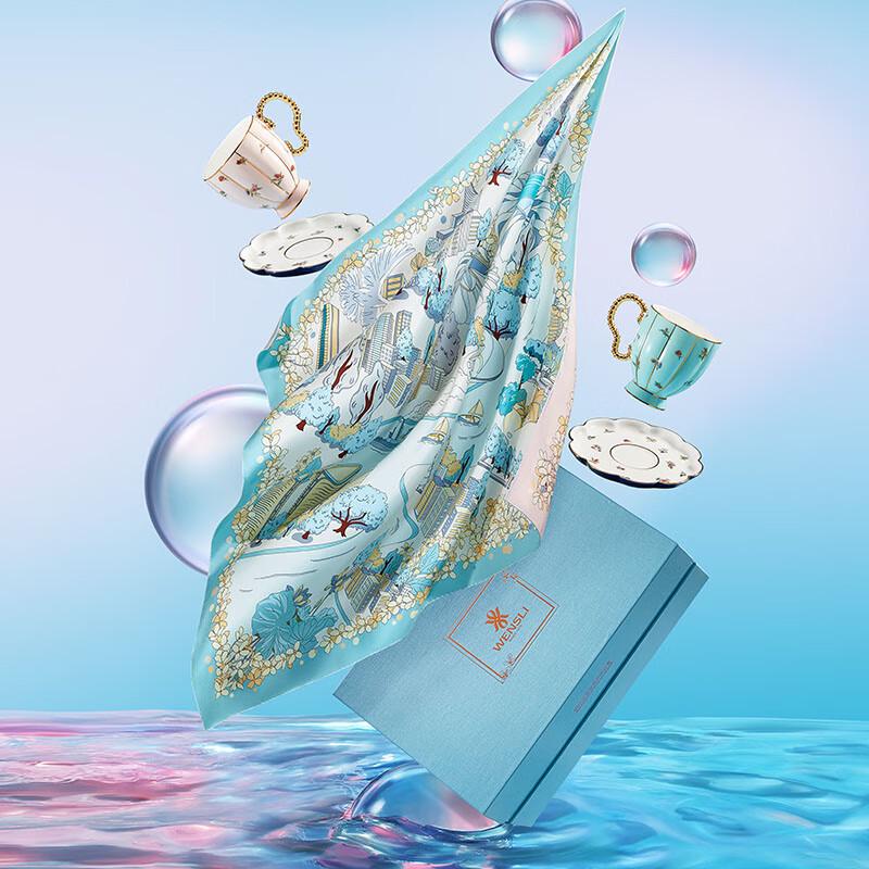 WENSLI Silk & Porcelain Scarf Set