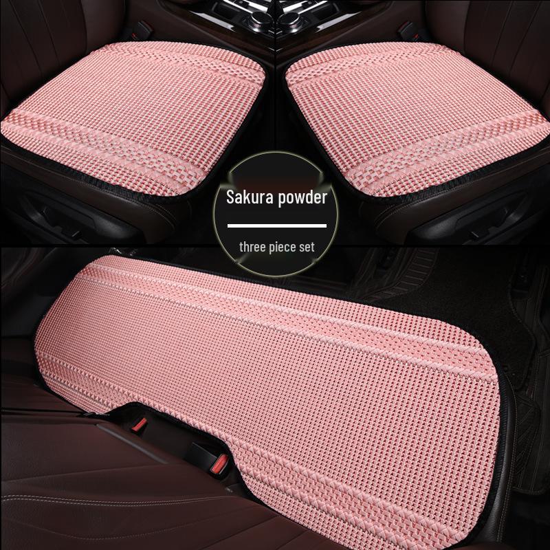 Breathable Ice Silk Car Seat Cushion - Universal, Non-Slip, Cute Solid Color, Suitable for All Seasons