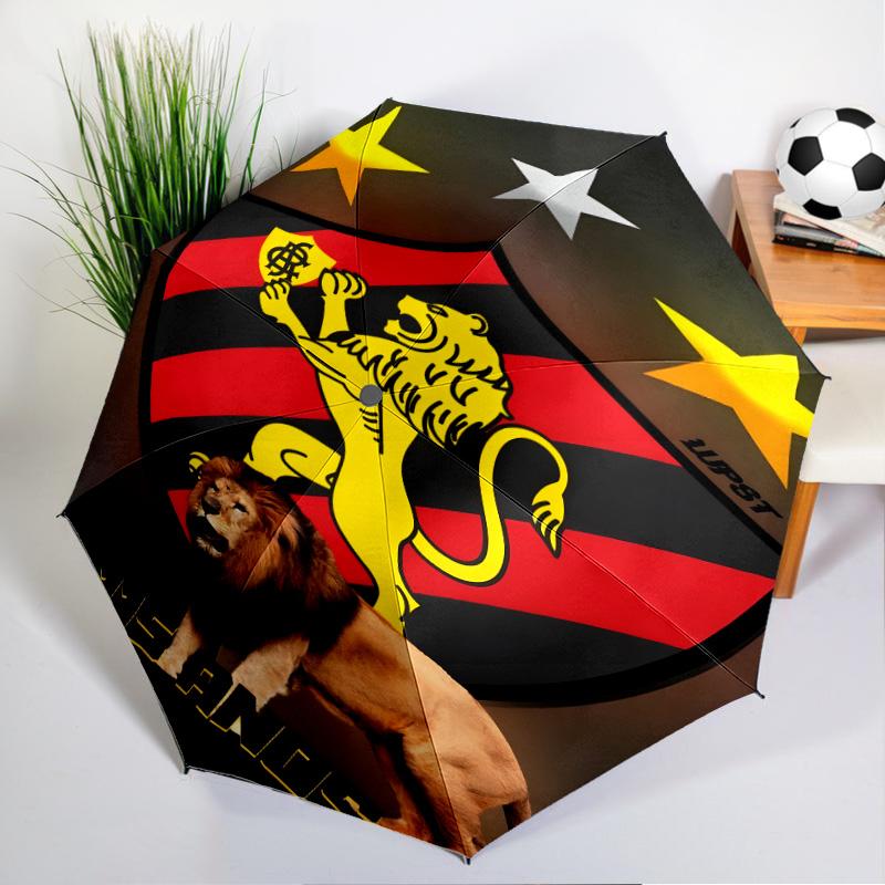 Sport Club Football Crest Printed Automatic Umbrella, 8-Frame for Travel, Camping, Casual Umbrella, Essential Gift for  for Family and Friends