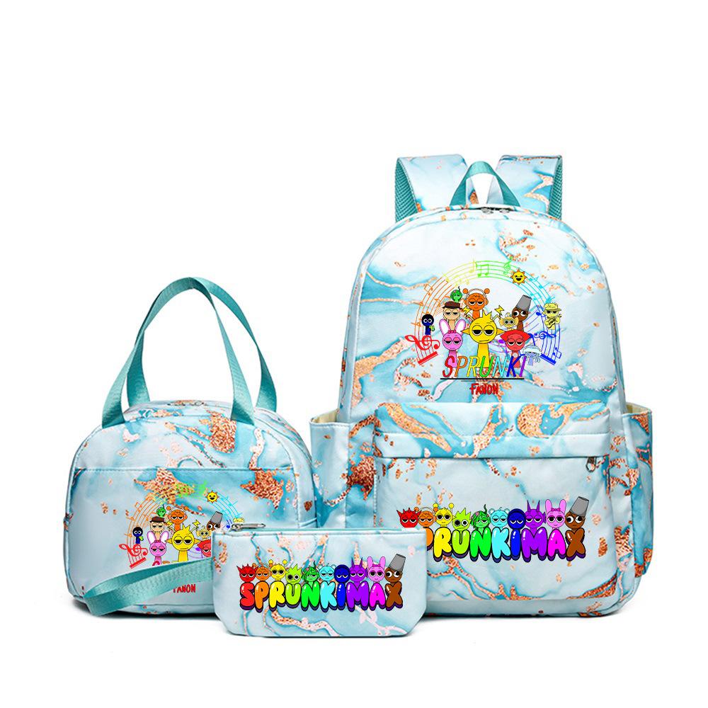 3D New Game Rhythm Box Sprunki School Bag Backpack Elementary and Secondary School Backpack Crossbody Bag Pencil Bag