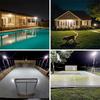 Solar Outside Lights with 206 Bright LEDs, Flood Lights Dusk to Dawn, 16.4ft Cable Waterproof, Security Light for Garden Barn
