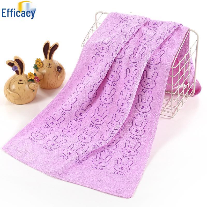 Serviette Cheveux Microfibre Dessin Animé Lapin - Douce, Douce pour la peau, Absorbante, Serviette pour enfant