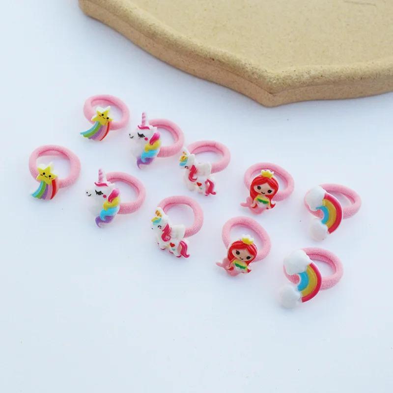 

10pcs Hair Accessories for Girls Elastique Cheveux Kids Lacos De Cabelo Infantil New Ties Bandeau Fille Rubber Band Korean