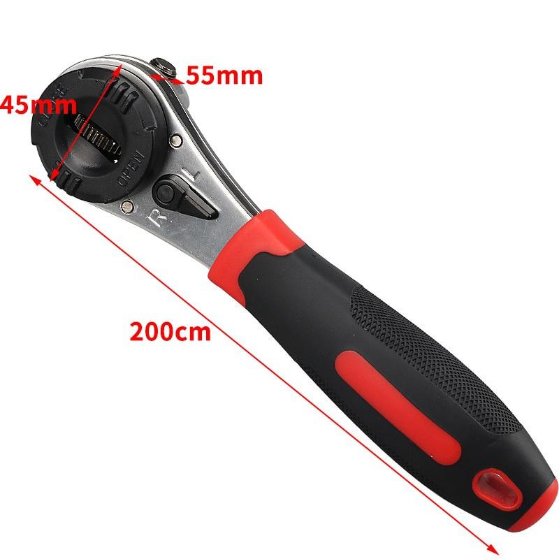 6-22mm Torque Spanner Adjustable Ratchet Wrench with Non-Slip Handle Plumbing Pipe Ratchet Wrench Repairing Tool for Factories Silver