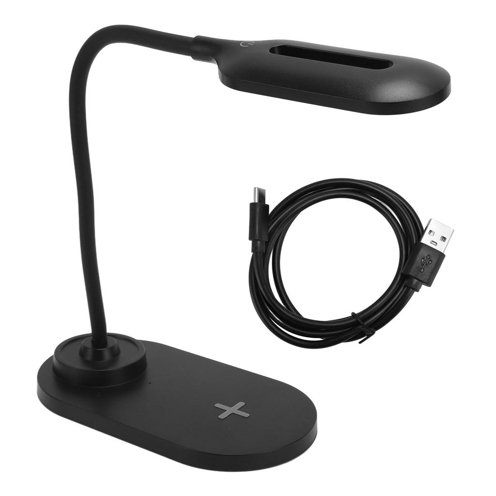 LED Desk Lamp with Wireless Charger Swivel Flexible Gooseneck Touch Control 3 Brightness Adjustable Table Lamp for