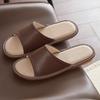 Leather slippers first layer cowhide indoor home beef tendon bottom non-slip genuine leather linen slippers women's high sense of home