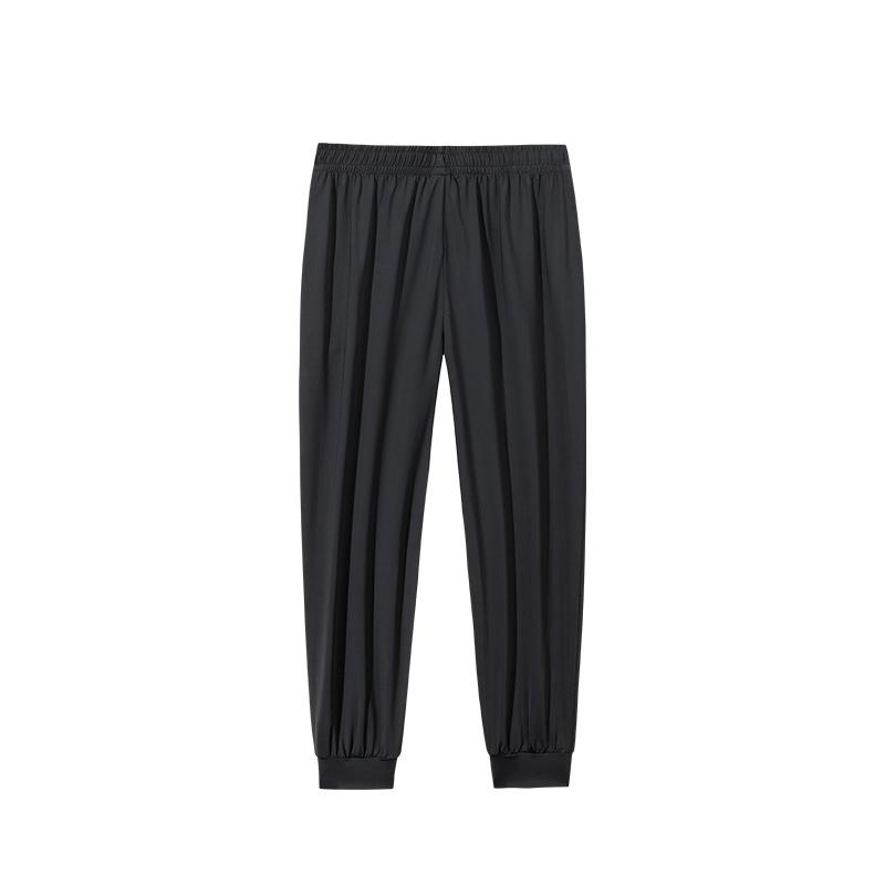 Anta Training Series Casual Simple Solid Color Tapered Knit Sports Pants Women Bottoms Black 962527301-2