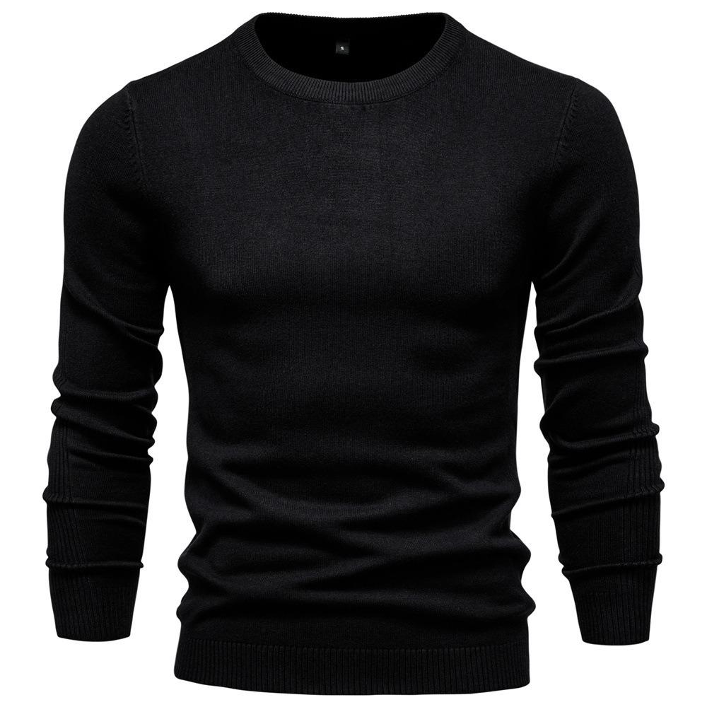Autumn and Winter Thickened Sweaters, Men's Round-neck Slimming Sweaters, Men's Knitted Sweaters, Top for Casual Wear