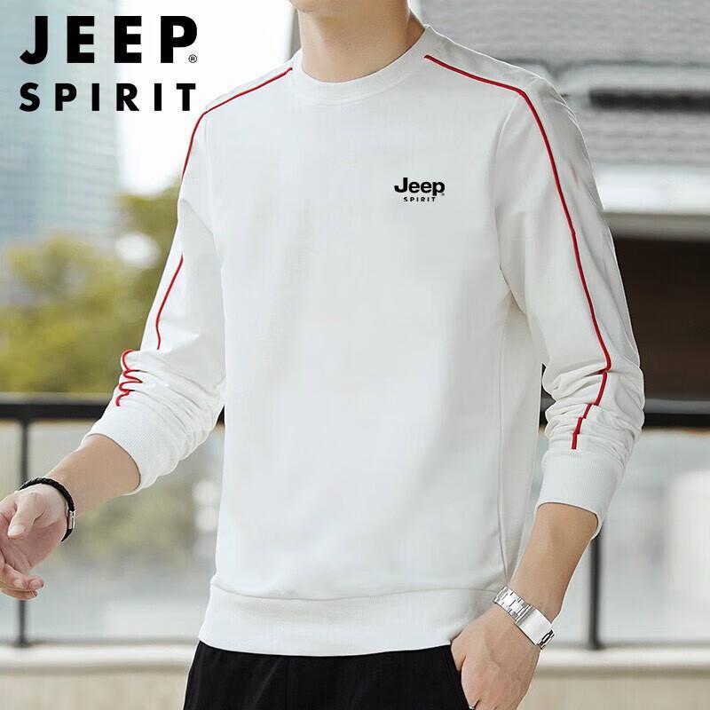 JEEP SPIRIT Men's Casual Long-Sleeve Round Neck Sweatshirt