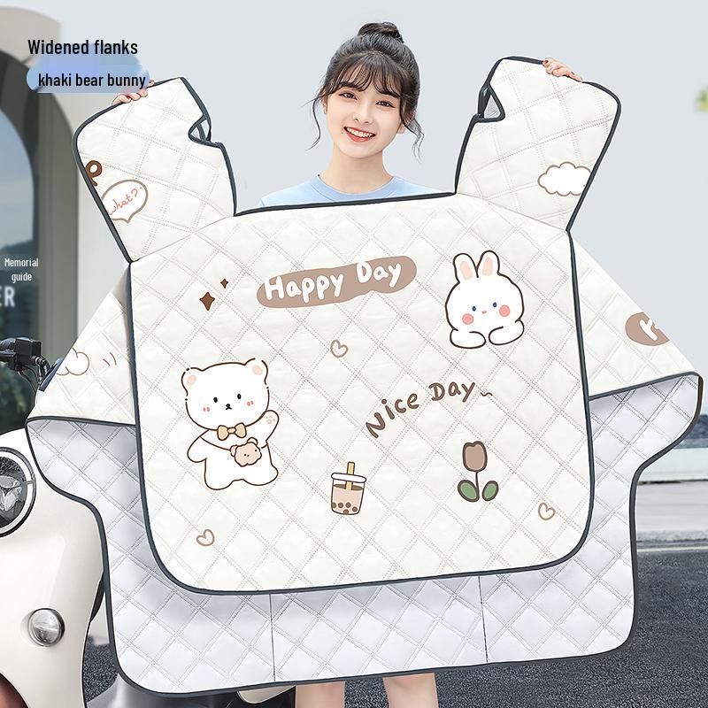 Universal All-Season Electric Bike Windshield Cover: Plush, Thickened, Rainproof, Cold- and Wind-Proof