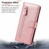 Applicable to iPhone15 leather case, Samsung Note20 calf pattern zipper wallet insert card holder protective case 14Pro