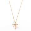 Estelle Official Women's Necklace, 10K Yellow Gold with Diamonds and Cross Motif, 0442-0048-0020-0000