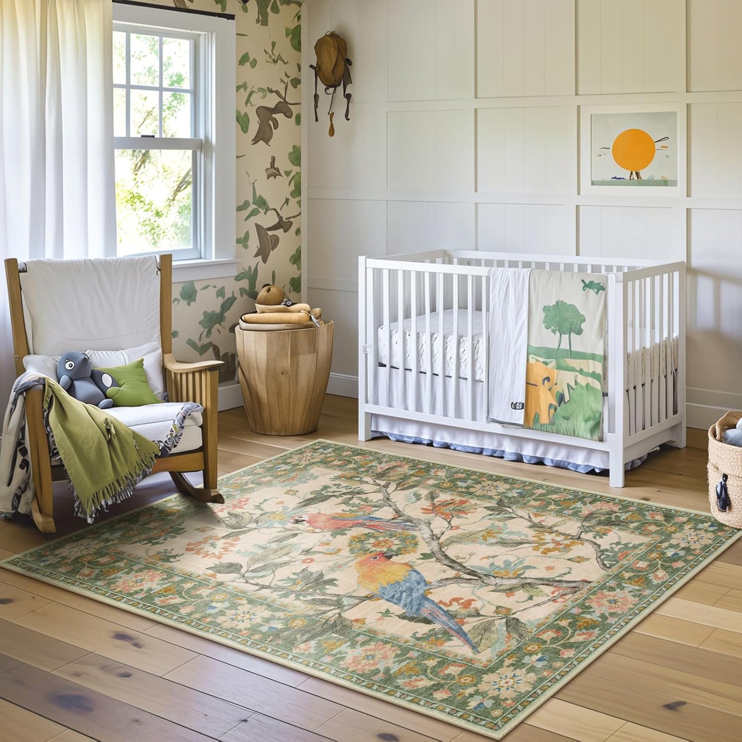 

Ковер для гостиной с цветочным принтом, ретро, легкая роскошь, большая площадь, плюшевые ковры для спальни, украшение дома, коврик под кофейный столик, тапис 50x80cm (19x31inch)