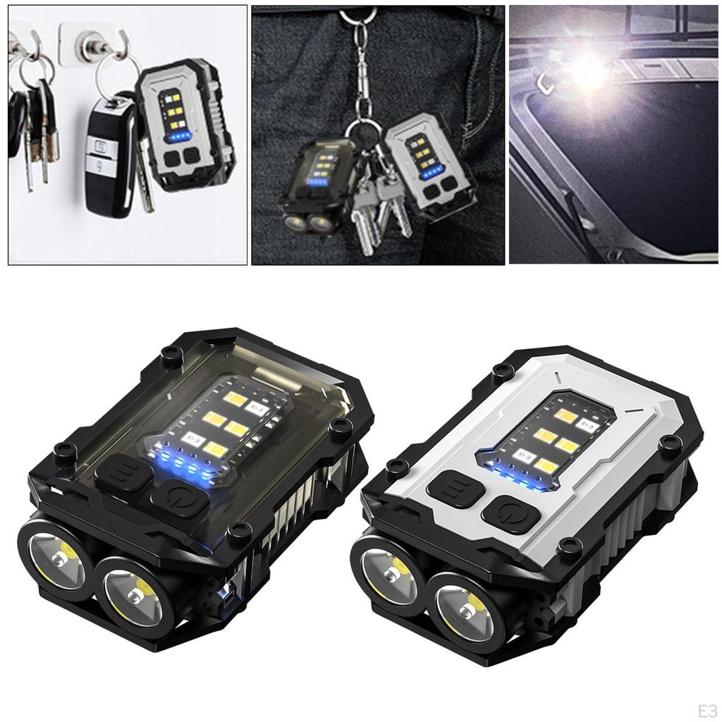 Keychain Flashlight Lightweight 8 Modes Waterproof Pocket Lights Work Light