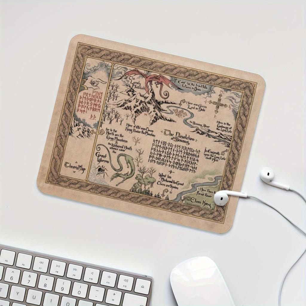 Vintage Map Rubber Mouse Pad Thick Non-Slip Base Computer Mouse Mat Desk Carpet Office Accessories Keyboard Pad Gamepad Home