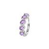S925 Sterling Silver Ring Women's Natural Amethyst Garnet French Row Inlaid Treasure Ring Light Luxury Hand Jewelry
