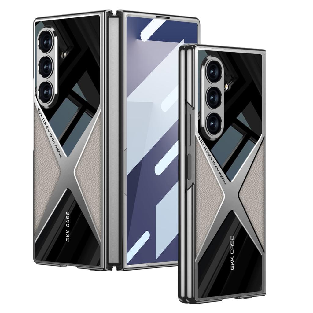 GKK Luxury Plating Super X Case for Samsung Galaxy Z Fold 7 6 Outer Screen Glass Plastic Hard Back Cover for Galaxy Z Fold7 Case