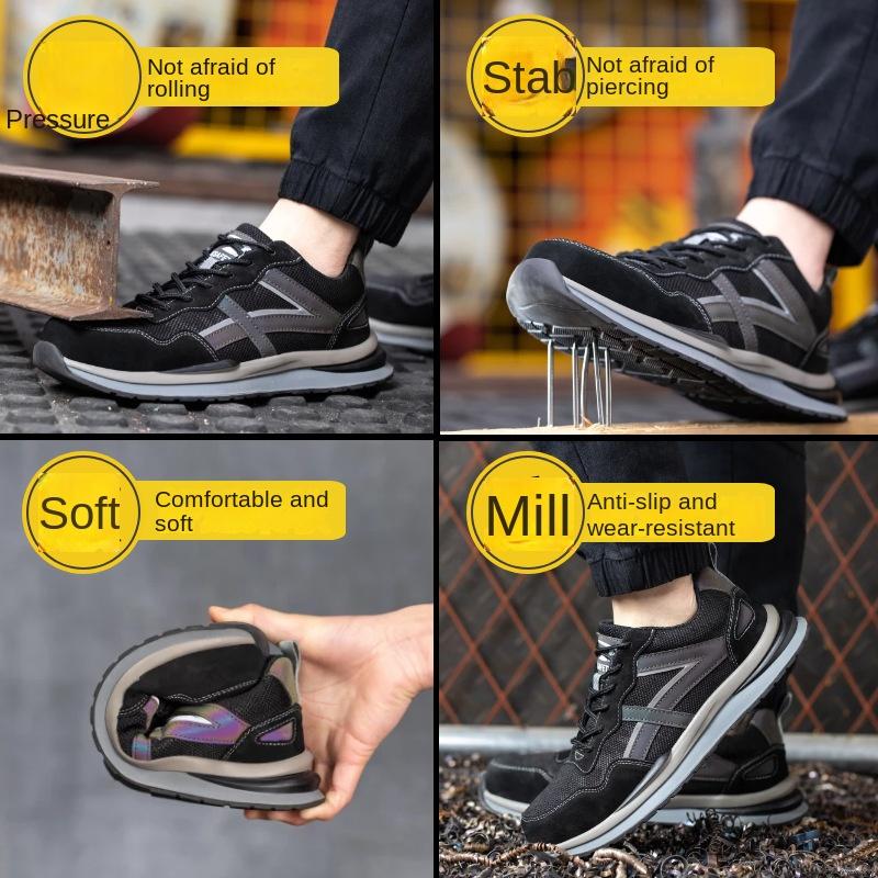 Anti-smashing Steel Baotou Labor Insurance Shoes Men's Stab-proof Lightweight Safety Shoes High Elastic Protective Shoes