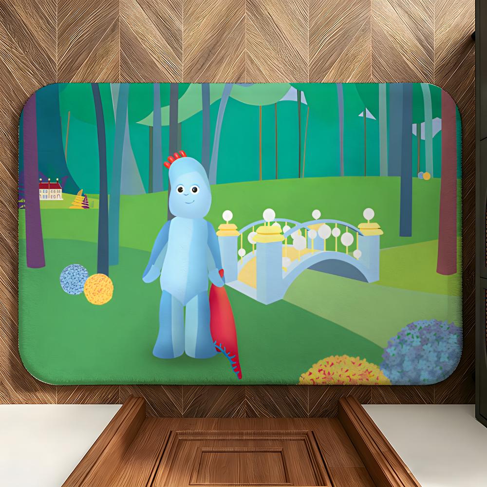Cartoon I-In the Night G-Garden Floor Mat Soft Flannel Floor Mat  Suitable for Entryways, Living Rooms, Bedrooms, and Bathrooms