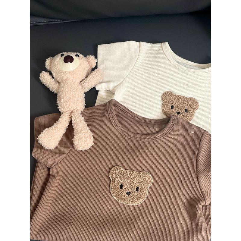 Baby Onesie Summer Waffle Bear Baby Romper