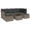 VidaXL Ensemble de Canapé de Jardin 7 pièces avec Coussins Gris Poly Rattan 3355628