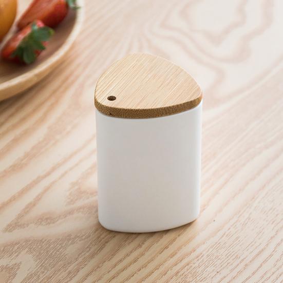 Toothpick Container Detachable Refillable Bamboo Lid Convenient Dining Table Toothpick Dispenser Kitchen Supplies