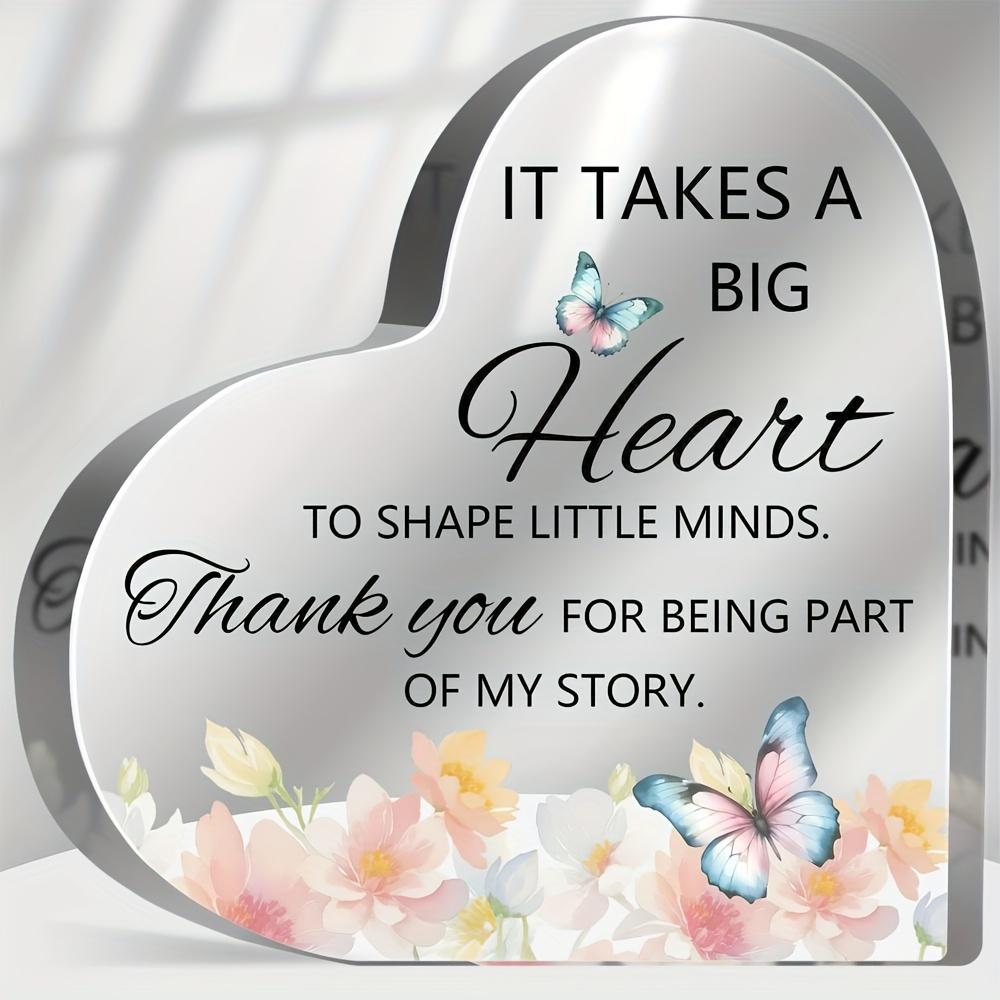 Thank You Presents, Motivational Office Desk Decor, Coworkers Appreciation Gifts, Thank You for Being Part of My Story Sign Inspirational Acrylic Hear 10*10cm