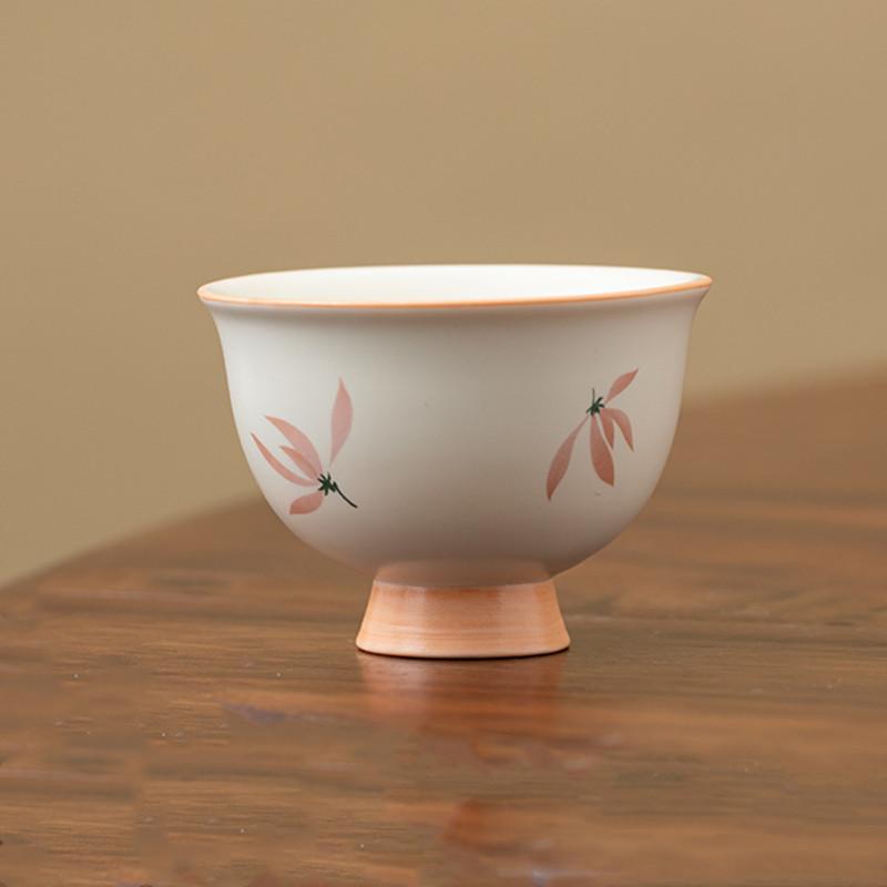 1 Stück Chinesische Vintage Keramik Teetasse Handgefertigt Orchideenmuster Teetasse Haushalt Teeschale Meistertasse Persönliche Teegeschirr Zubehör