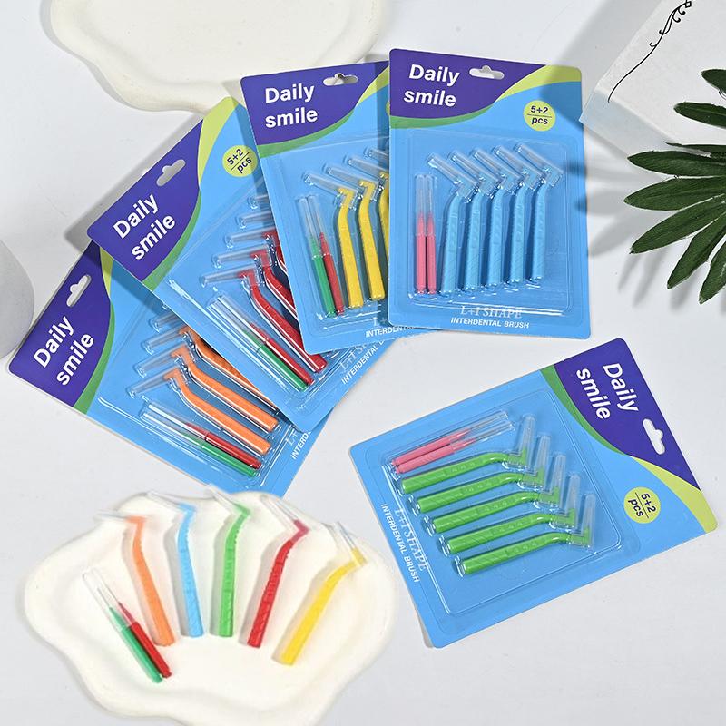 1 Set L/I Shaped Interdental Brush Soft Bristles for Dental Cleaning Plaque Removal Oral Care At Home and Office