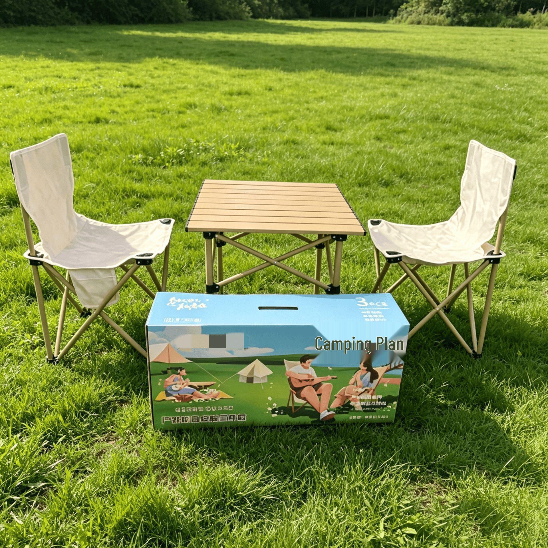 Portable Folding Moon Chair Set: Thickened