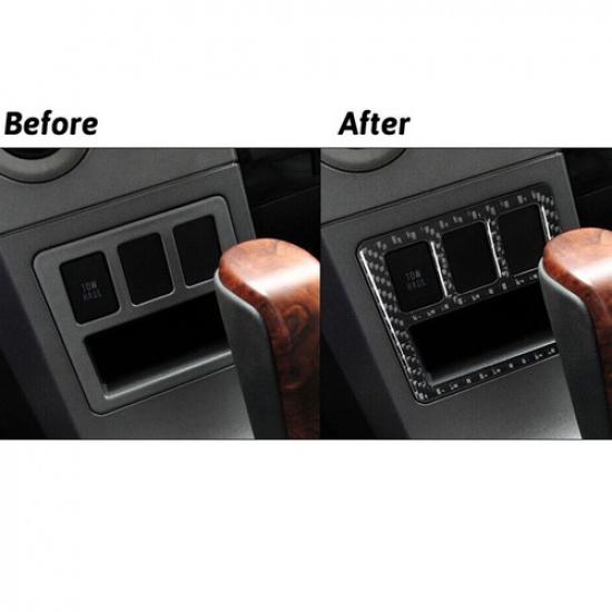 Console Gear Shifter Storage Box Panel Carbon Fiber Trim For Tundra 07-13