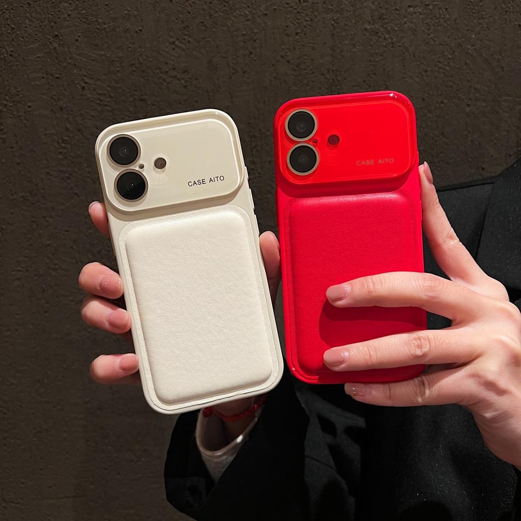 Luxury Drum Cortex Bulge Leather Texture Phone Case For iPhone 17 16 15 14 Pro Max Crystal Large Window Matte Shockproof Cover