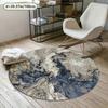 Crystal velvet carpet Abstract Blue Fluid Art Round Mat,  Plush Velvet with Non-Slip Dot Backing, Machine Washable,
