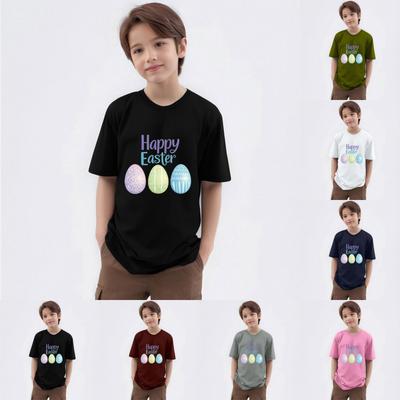 Children's Printed Round Neck Short-sleeved T-shirt Top