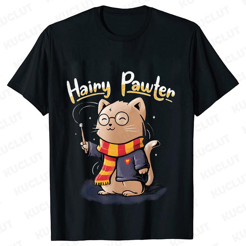 Cute Potter Cats Women T-Shirt Fashion Plus Size Unisex Tshirt Harajuku Short Sleeve Top Tees O Neck Mother Gift Female Clothing