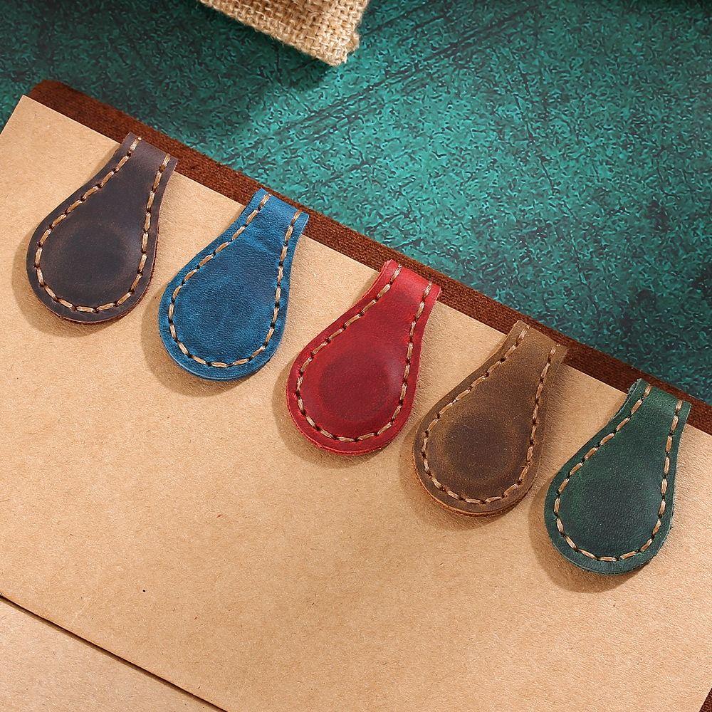 

Vintage Leather Magnetic Bookmark Practical Reading Tool Durable Fold Bookmark Friend style 5