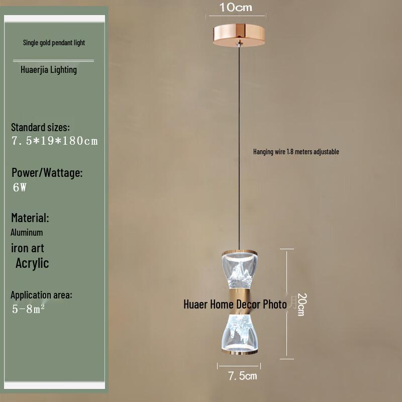 

NuFeng Modern Minimalist Single Head Golden Pendant Light