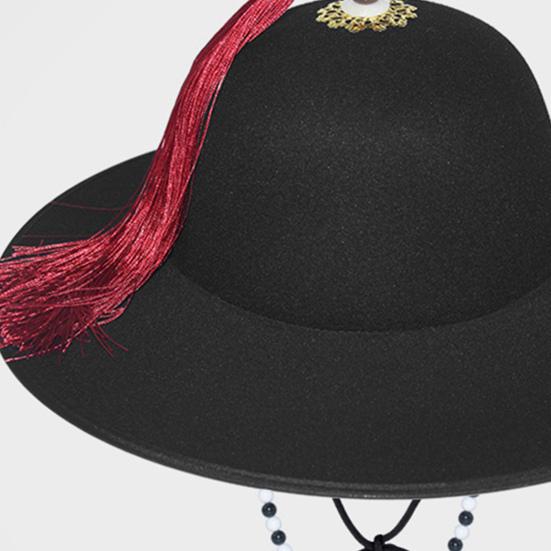 Black Sun Hat Traditional Flying Fish Costume Hat Wide Brim UV Protection Fishing Idol Cosplay Cap Headwear