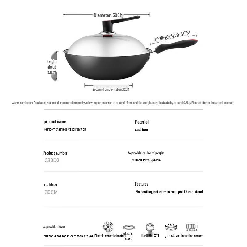 Сковорода-вок COOKER KING 30 см из чугуна