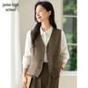 Gilet de tailleur classique à col en V pour femme Chushen