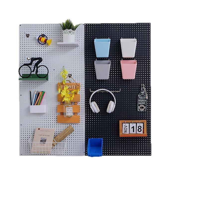 Frameless Wall-Mounted Pegboard Shelf for Display & Storage in Study, Bedroom, Kitchen, or Supermarket