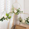 Guirlanda de Aro Floral, Pendente de Parede de Metal com Decoração de Flores, Guirlanda de Aro Floral Durável Resistente ao Desgaste, para Jardim Varanda Peitoril da Janela