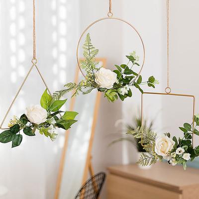 Blumen-Reifenkranz, Metall-Wandbehang mit Blumendekor, Langlebiger verschleißfester Blumen-Reifenkranz, für Garten Balkon Fensterbank
