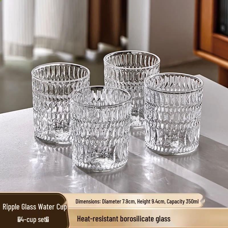 Qinjian Embossed Heat-Resistant Glass Cup Set