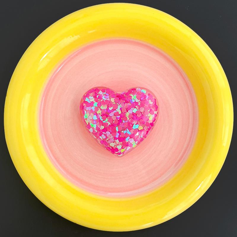 Creative Sequined Love Mobile Phone Airbag Bracket Wind Retractable Lazy Portable Support Watching Drama Paste Type
