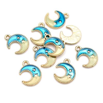 10pcs Enamel Cute Charms Pendant for Jewelry Making Supplies Moon Star Heart Alloy Metal Drop Oil Necklace Bracelet Findings
