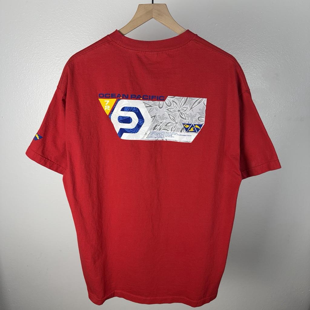 Vintage Ocean Pacific OP Sport International 90’s Y2K Surf Red 72 T Shirt XL Unisex T-Shirt